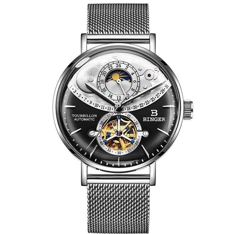 Binger Automatic Self Wind Watches Gray B-10002G - Grmontre Watches