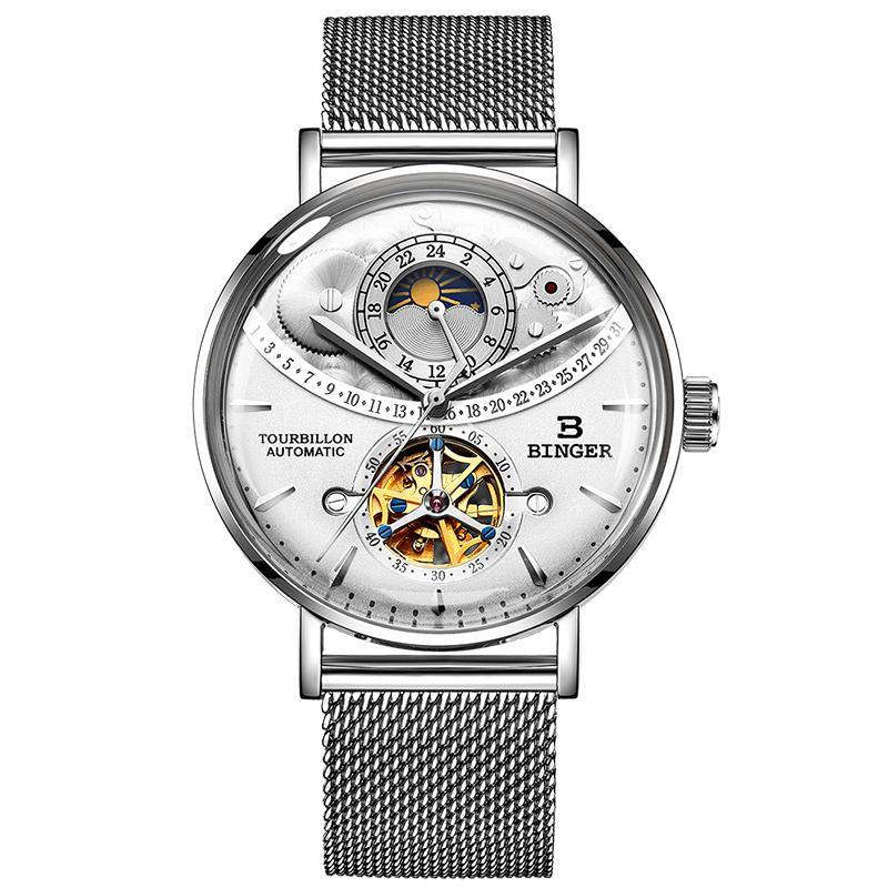 Binger Automatic Self Wind Watches Gray B-10002G - Grmontre Watches