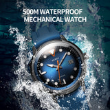 Burei Automatic Diver Watch SW500-2 Blue