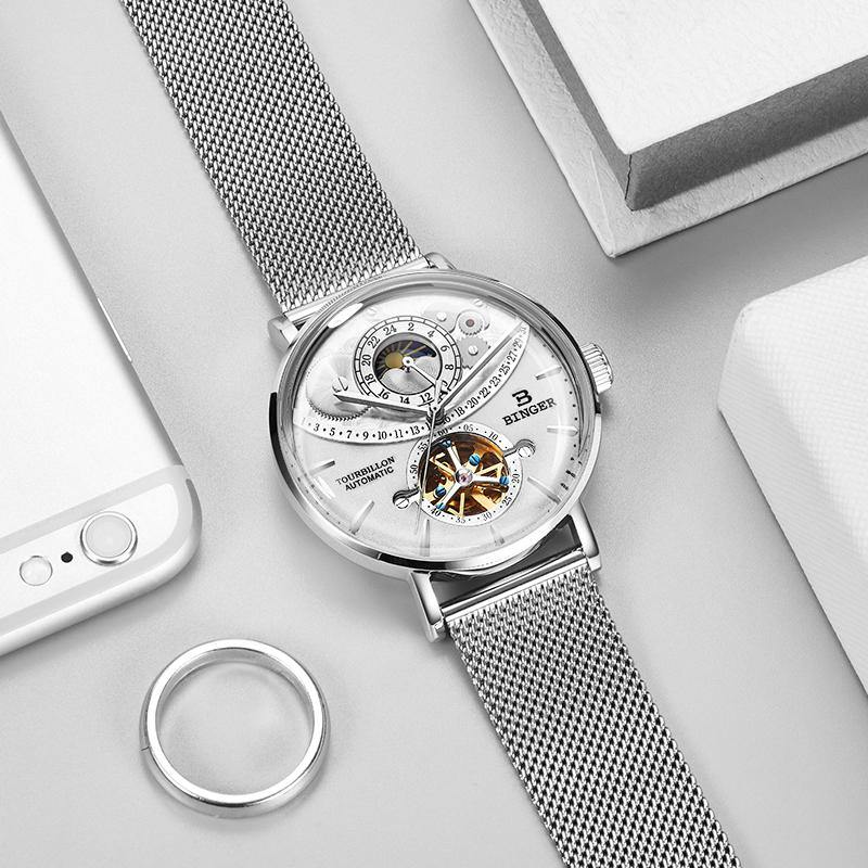 Binger Automatic Self Wind Watches Gray B-10002G - Grmontre Watches