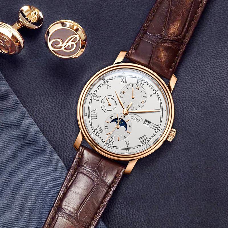 BORMAN 801 Grandrally Automatic Rose White - Grmontre Watches