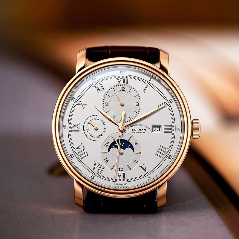 BORMAN 801 Grandrally Automatic Rose White - Grmontre Watches