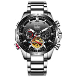 BINGER Men's Complications Automatic Mechanical Watch with Stainless Steel Band B-10003G - Grmontre Watches