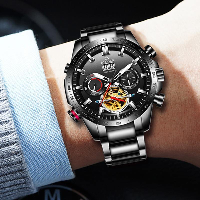 Binger Cool Motion Automatic Black B-10003G - Grmontre Watches