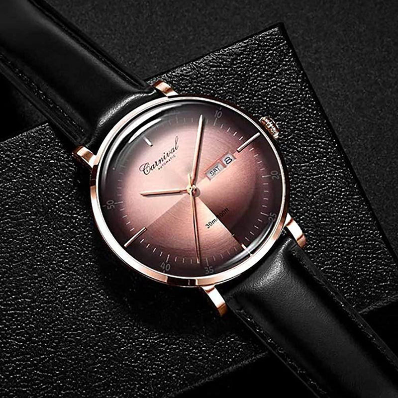 Carnival Miyota Automatic Watch Rose Black 8894G - Grmontre Watches