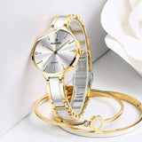 Binger Elegant Ceramics Bracelet Gold Black B-1185 - Grmontre Watches