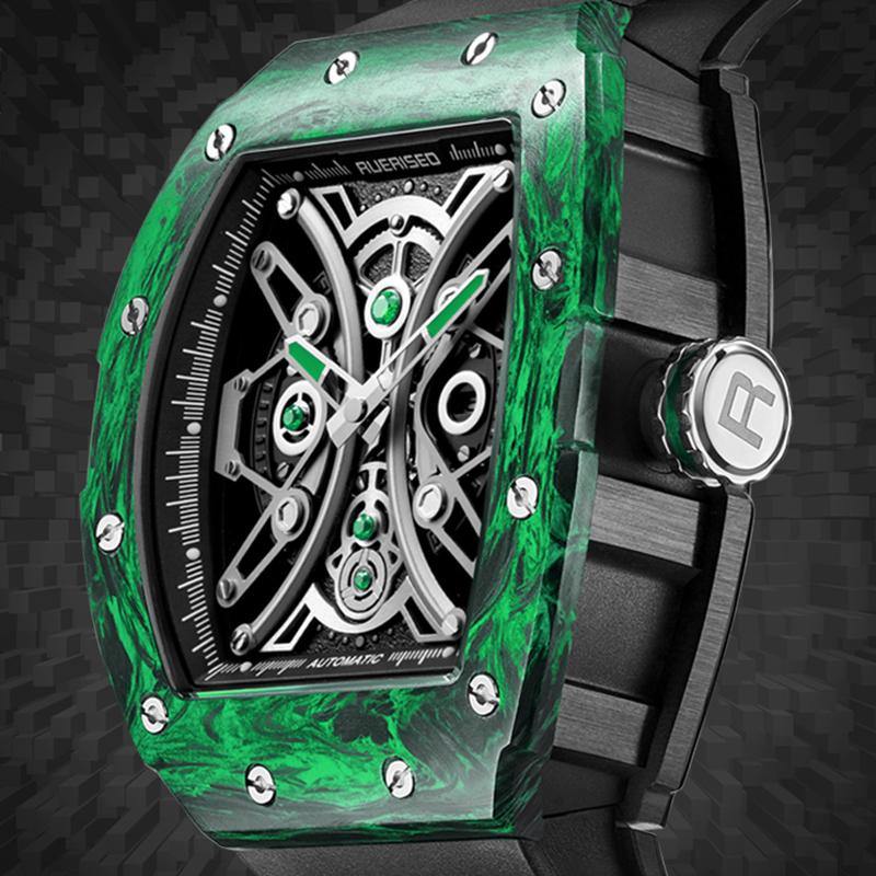 Ruerised Carbon Fiber Green MR-63001G - Grmontre Watches