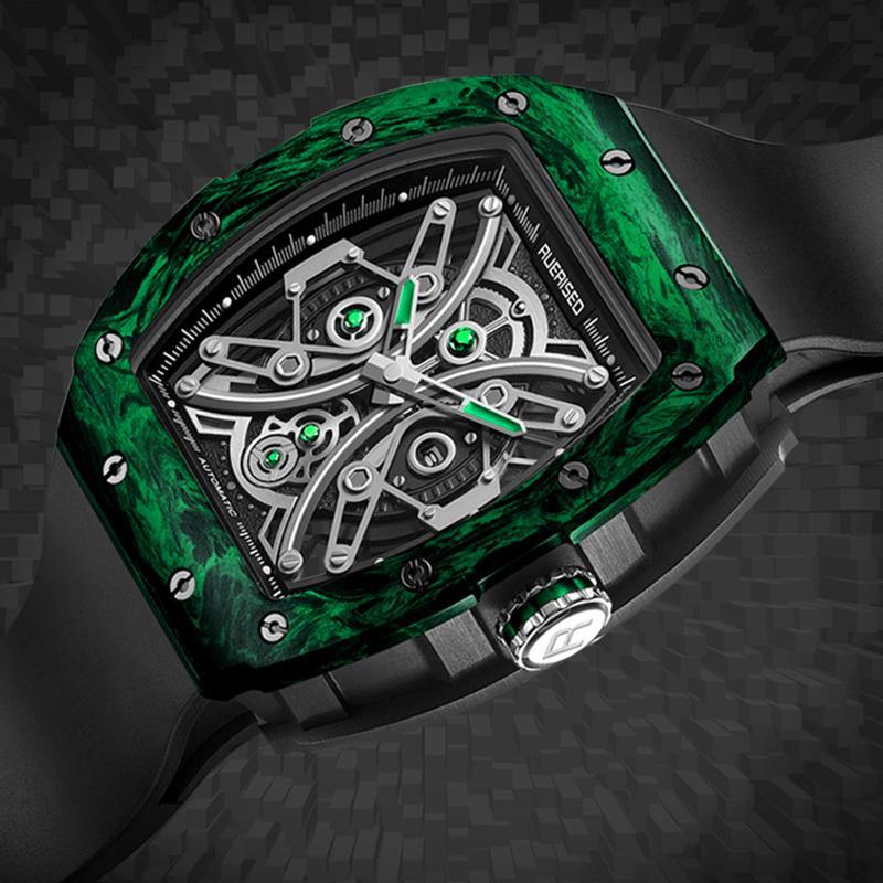 Ruerised Carbon Fiber Green MR-63001G - Grmontre Watches