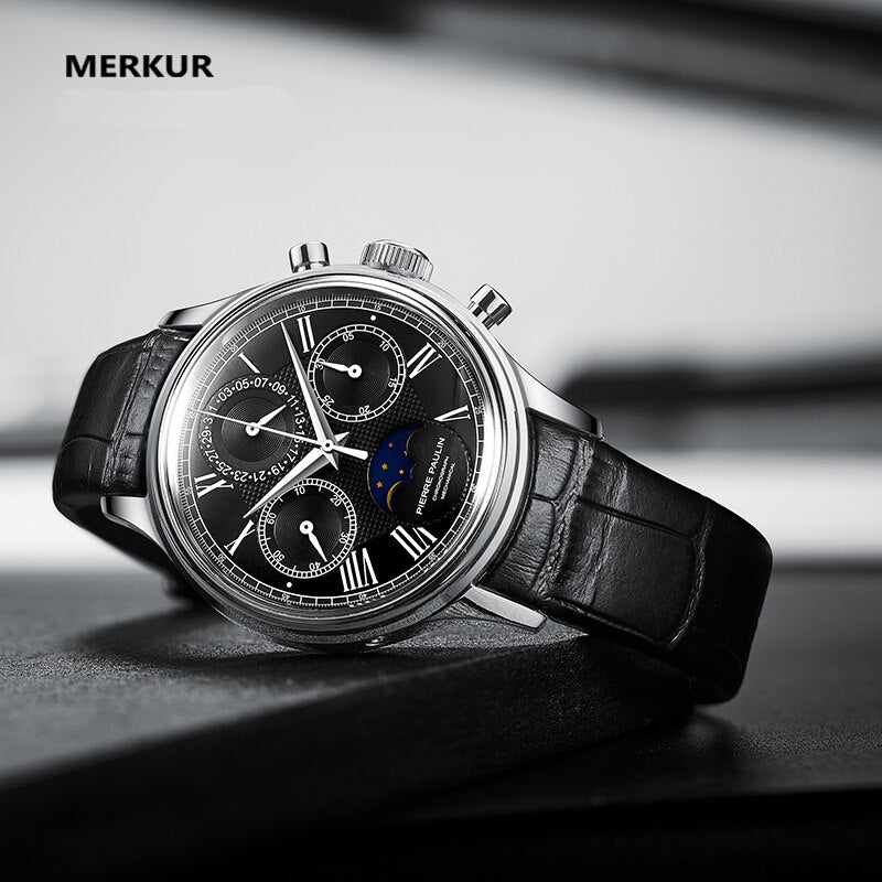 PIERRE PAUUN Chronograph Mechanical Handwind Blue