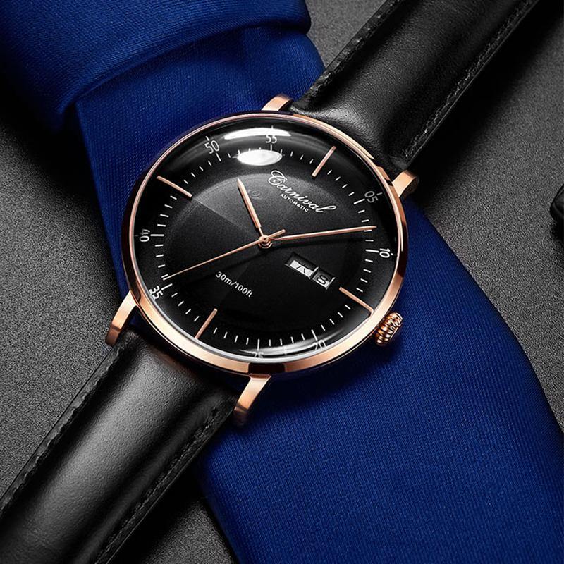 Carnival Miyota Automatic Watch Rose Black 8894G - Grmontre Watches