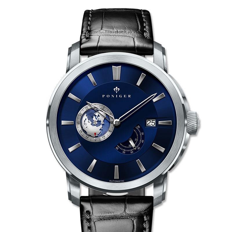 Poniger Automatic Seperate Second Blue Ref.P5.23 - Grmontre Watches