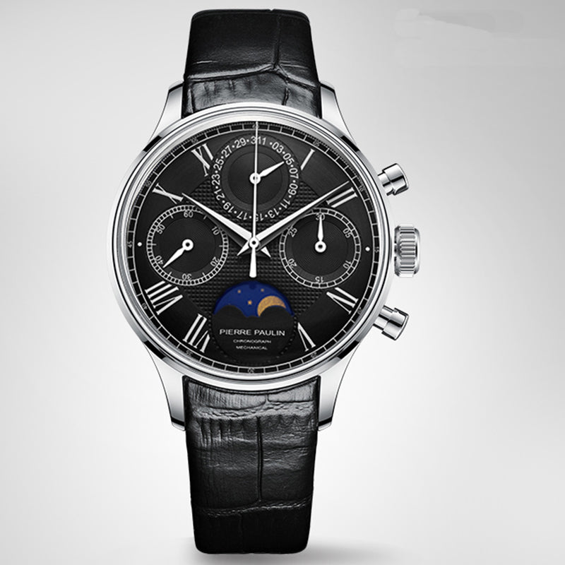 PIERRE PAUUN Chronograph Mechanical Handwind Blue