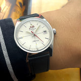 Merkur Handwind Mechanical Cross Line Silver