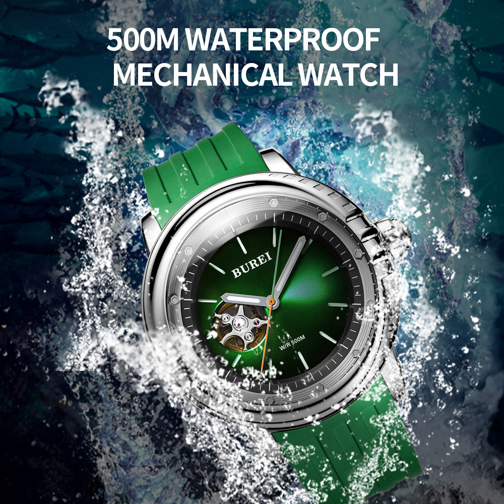 Burei Automatic Diver Watch SW500-03GB Green