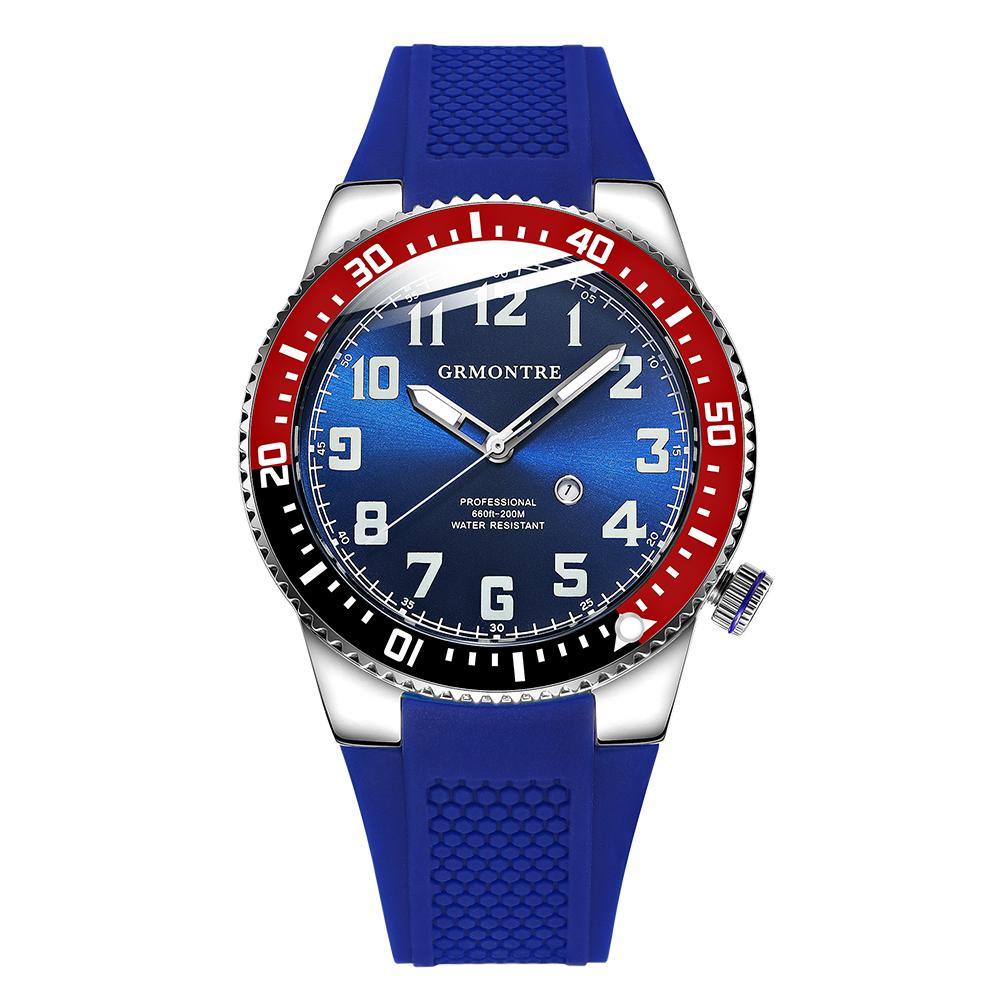 Grmontre Quartz Dive Watch 200M Blue G-1102A - Grmontre Watches