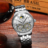 BINGER Men's Skeleton Automatic Mechanical Wrist Watch with Stainless Steel Band B-8606B - Grmontre Watches