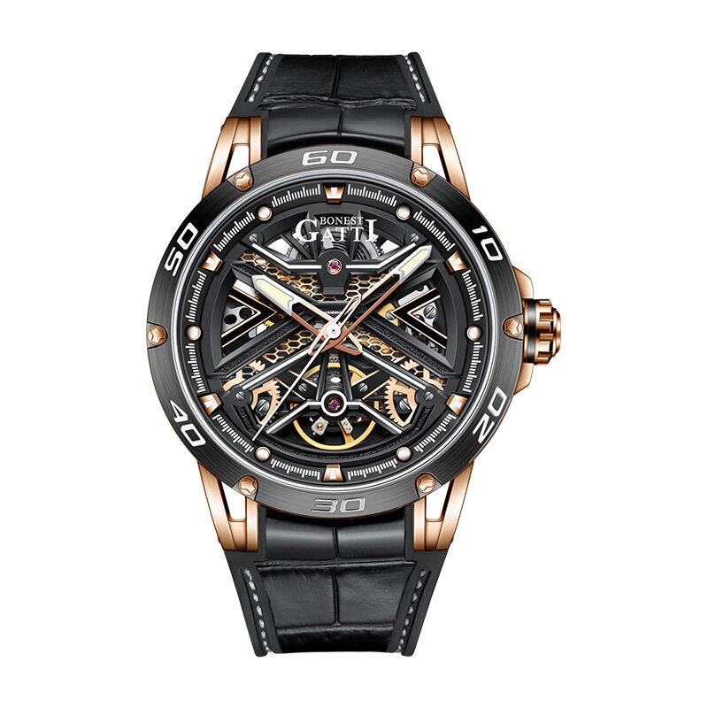 BONEST GATTI Top Brand Sports Men Mechanical Wristwatch Sapphire Luxury ...