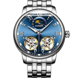 Binger Brand Stainless Steel Skeleton Mechanical Men Watches Waterproof B-8607 - Grmontre Watches